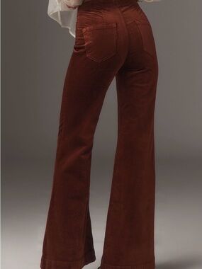 Pilcro Pull-On Mid-Rise Retro Flare Velvet Jeans